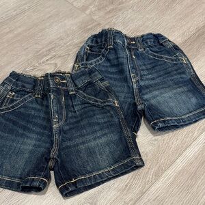 Kids Dark Blue Denim Shorts - Classic Stretch Jean Shorts 18-24 baby boy